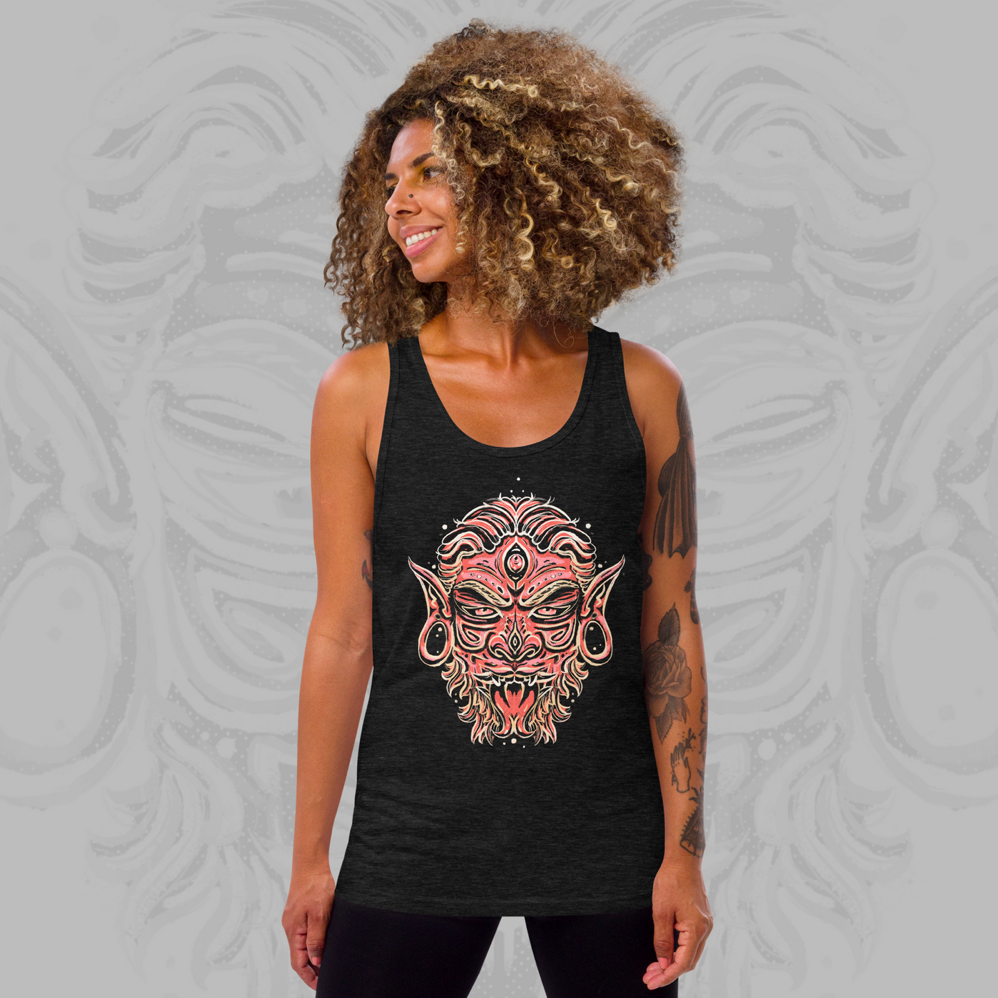 Lust Demon Mask - Sinjeezus Unisex Tank Top