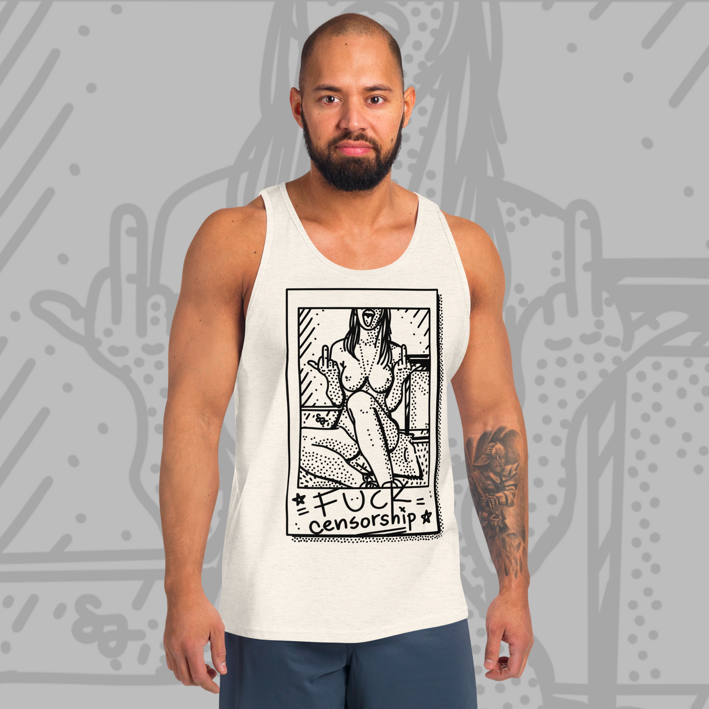 Fuck Censorship! - Sinjeezus Unisex Tank Top