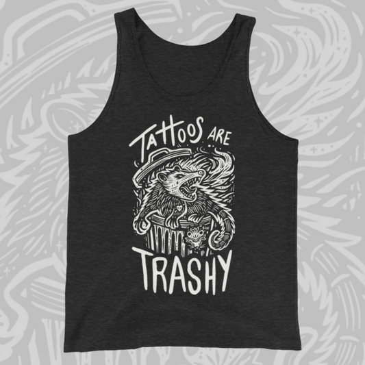 Tattoos are Trashy! - Sinjeezus Unisex Tank