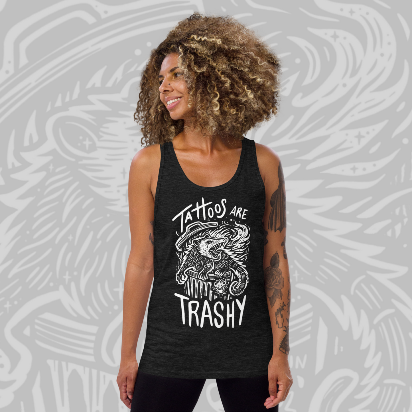 Tattoos are Trashy! - Sinjeezus Unisex Tank