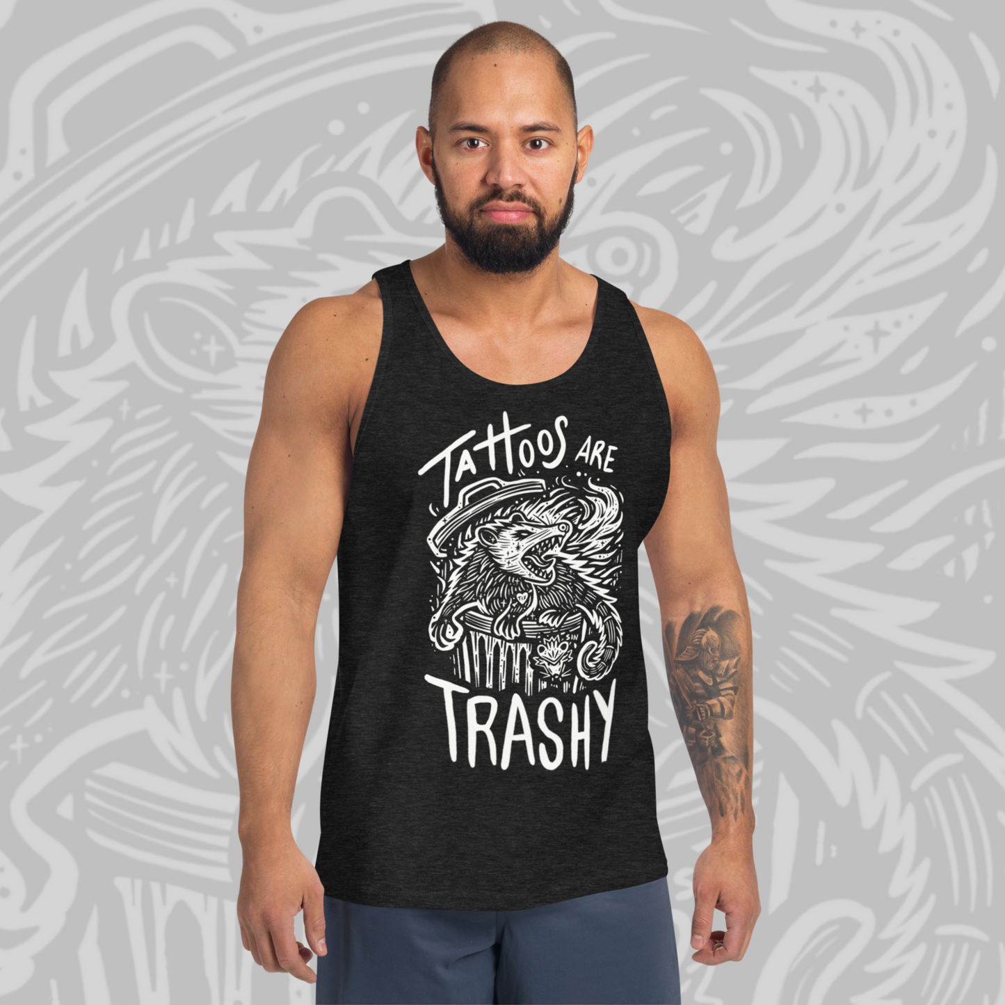 Tattoos are Trashy! - Sinjeezus Unisex Tank