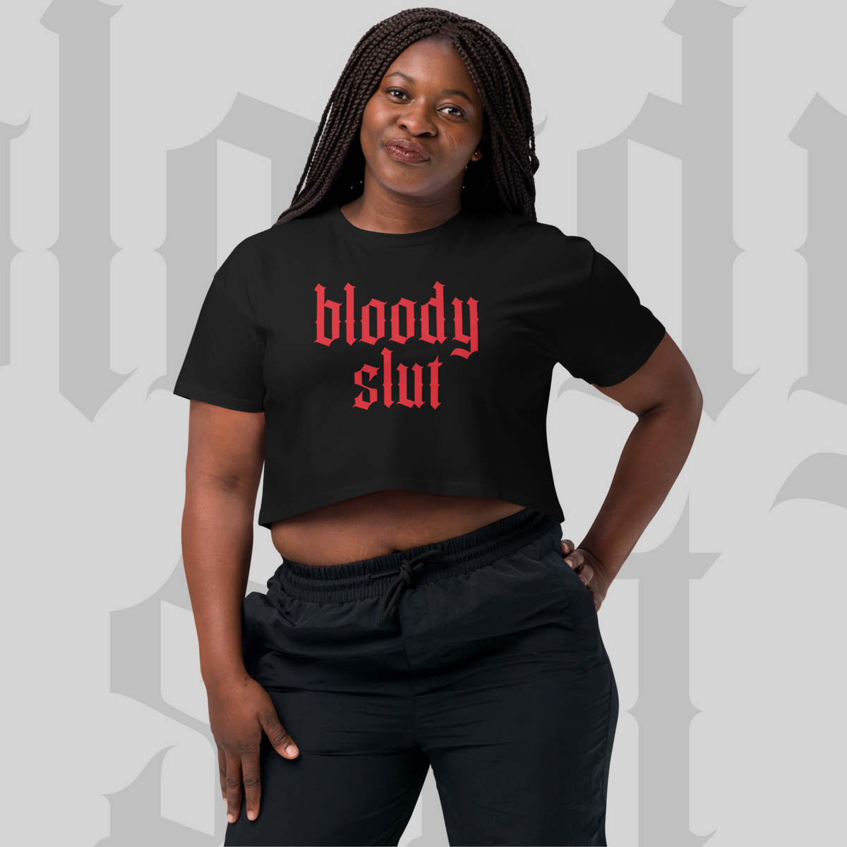 Red Bloody Slut - Sinjeezus Women’s crop top