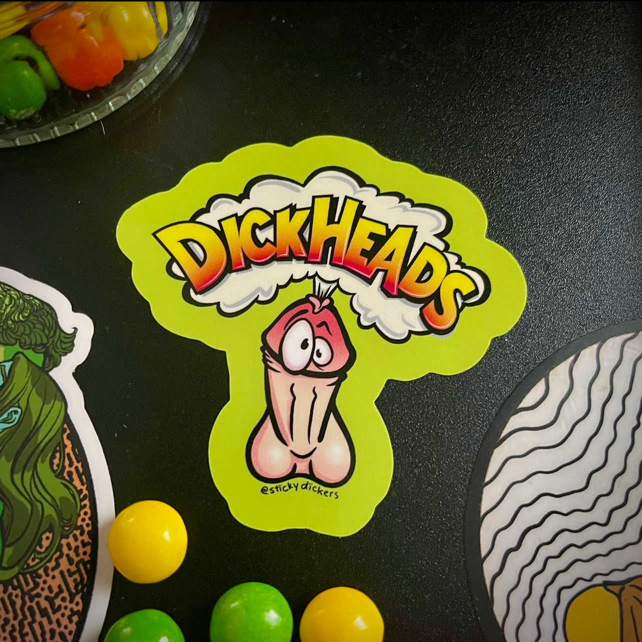 Dickheads *sour candy parody* Sticker - Sticky Dickers