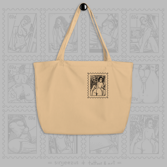 Sexy Stamps - Sinjeezus Large Eco Tote Bag