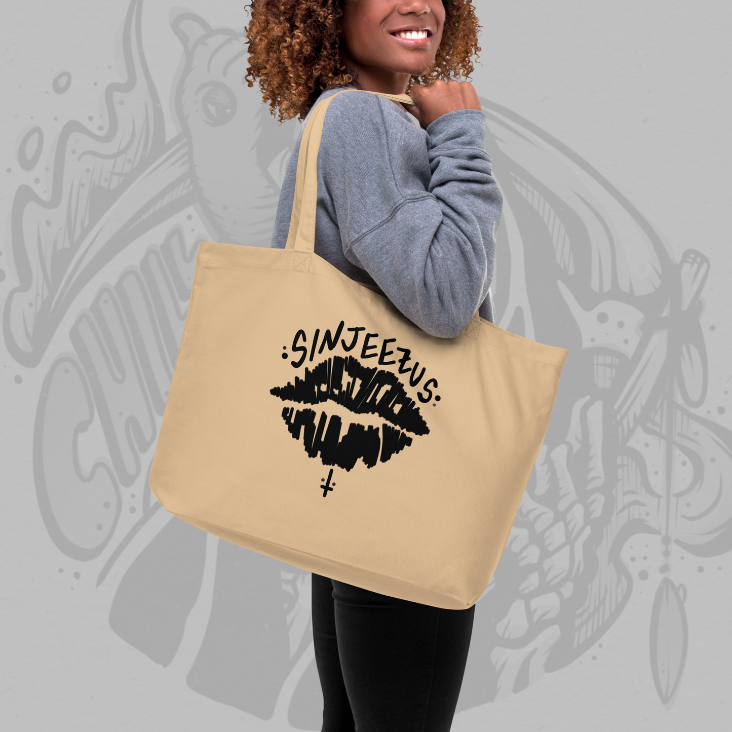 Chill Reaper - Sinjeezus Large Eco Tote Bag